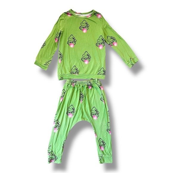 Bunny Knot | Bamboo Grinch Pajama Set (3T) 💚💗 - Picture 4 of 7